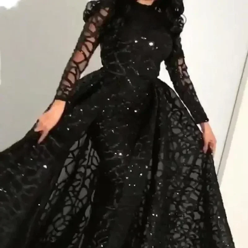 New Style Women's Clothing Dress Amazon Independent Station Long Sleeve Gold Sprinkling Long Dress Wedding Dress