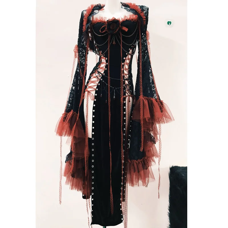 Lolita dress Gothic dress Punk dress vintage dress gothic clothes y2k fashion harajuku dress Lace dress y2k dress fairy grunge