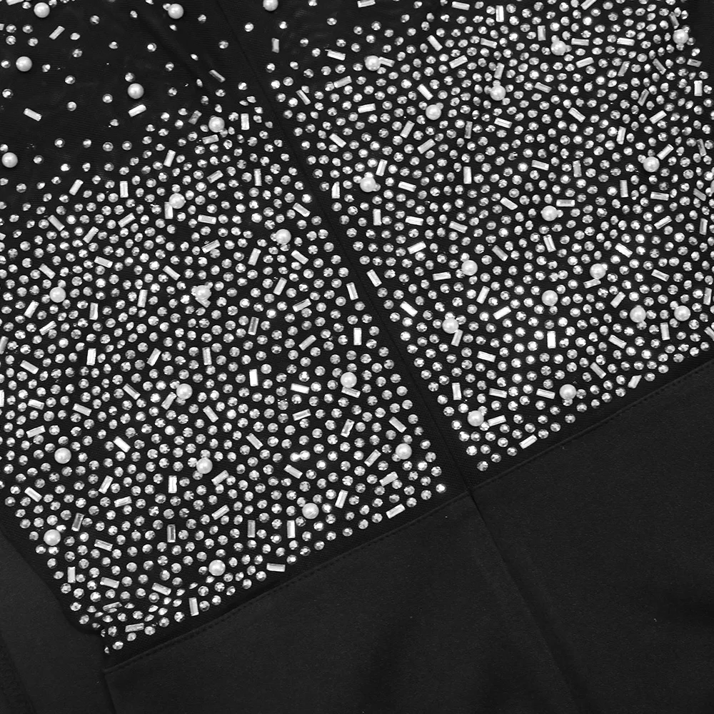 CM.YAYA Women Long Sleeve Diamonds Hot Rhinestones High Side Split Mermaid Midi Maxi Dress 2024 Even Sexy Party Dresses Vestidos