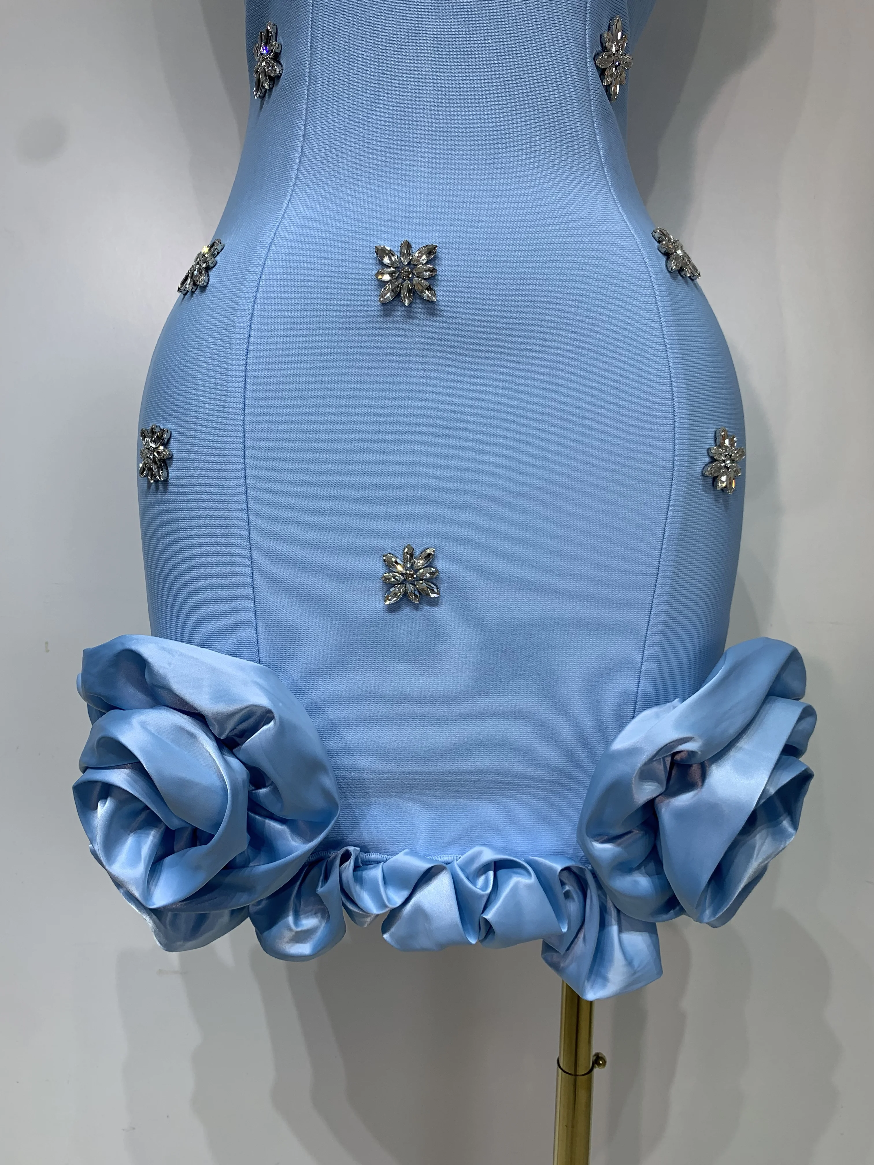 Women Sexy Square Collar Sparkly Rhinestone Bodycon Mini Bandage Dress Celebrate Evening Party Elegant Luxury Birthday Dress