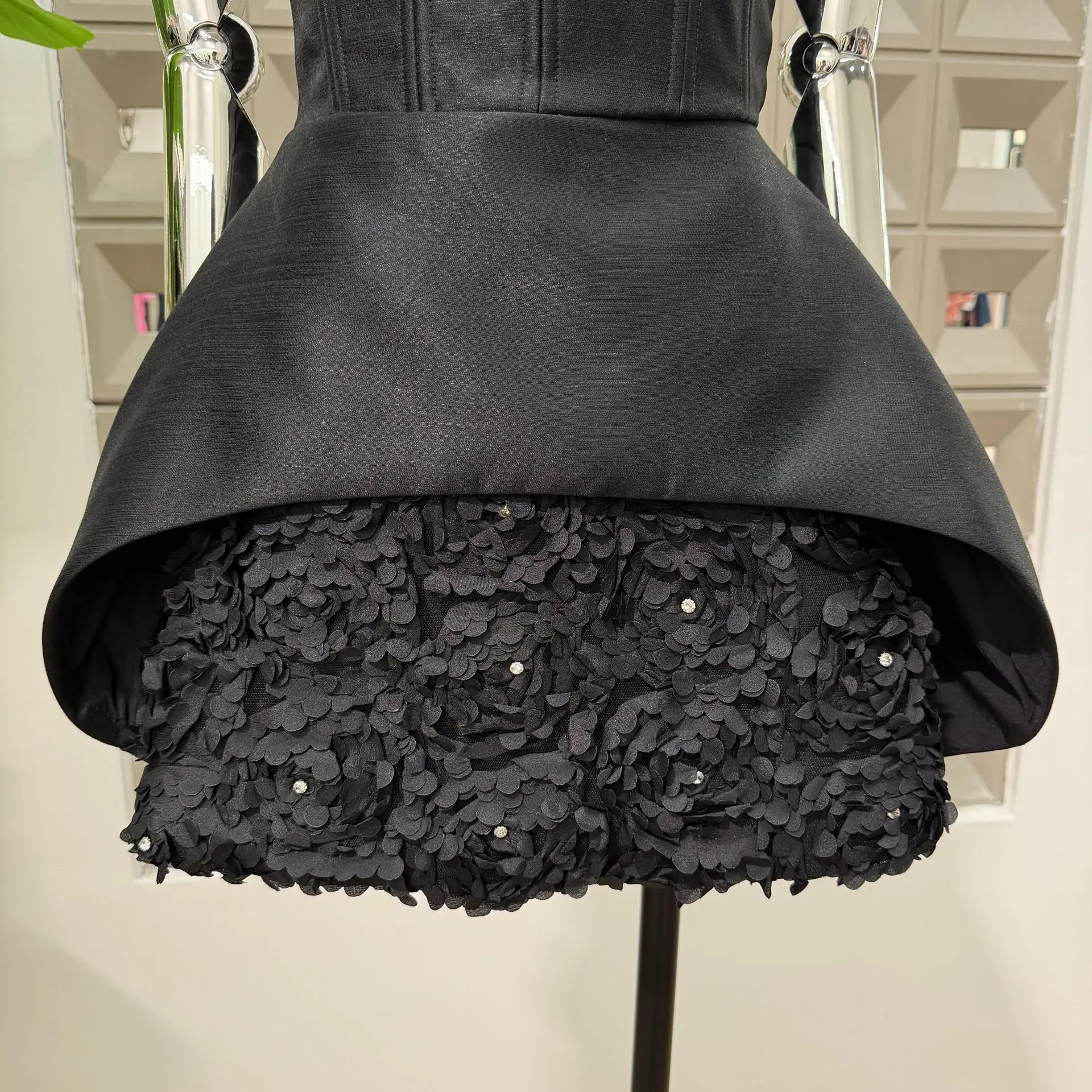 New Women Sexy Backless Floral Strapless Rhinestone Diamond Stylish Fashion Chic Dresses Party Christmas Ball Evening Gown Dress