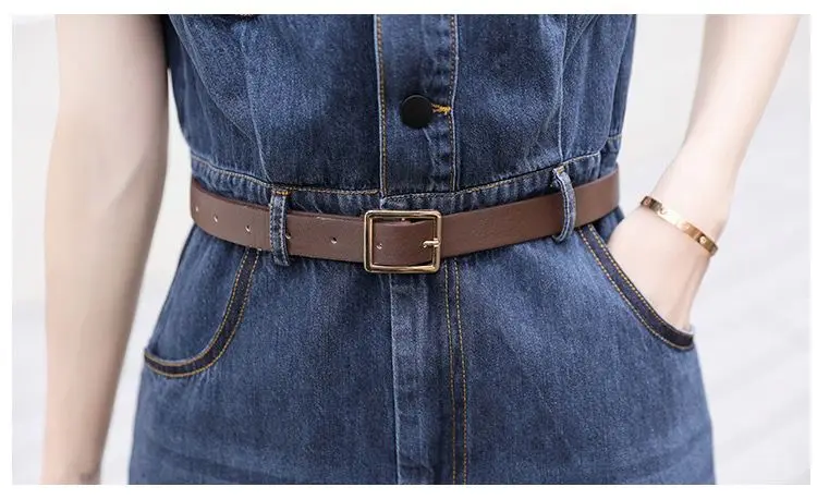 Short sleeved Denim Shirt Dress 2026 Women's New Summer Temperament Slim Dress With belt Casual Clothing