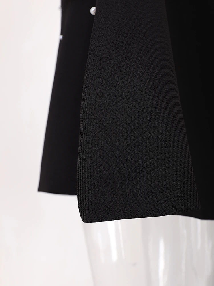 IEQJ French Style Diamond Spliced Party Mini Dresses For Women Slash Neck Sleeveless High Waist Black Female Dress 2026 3WQ6859