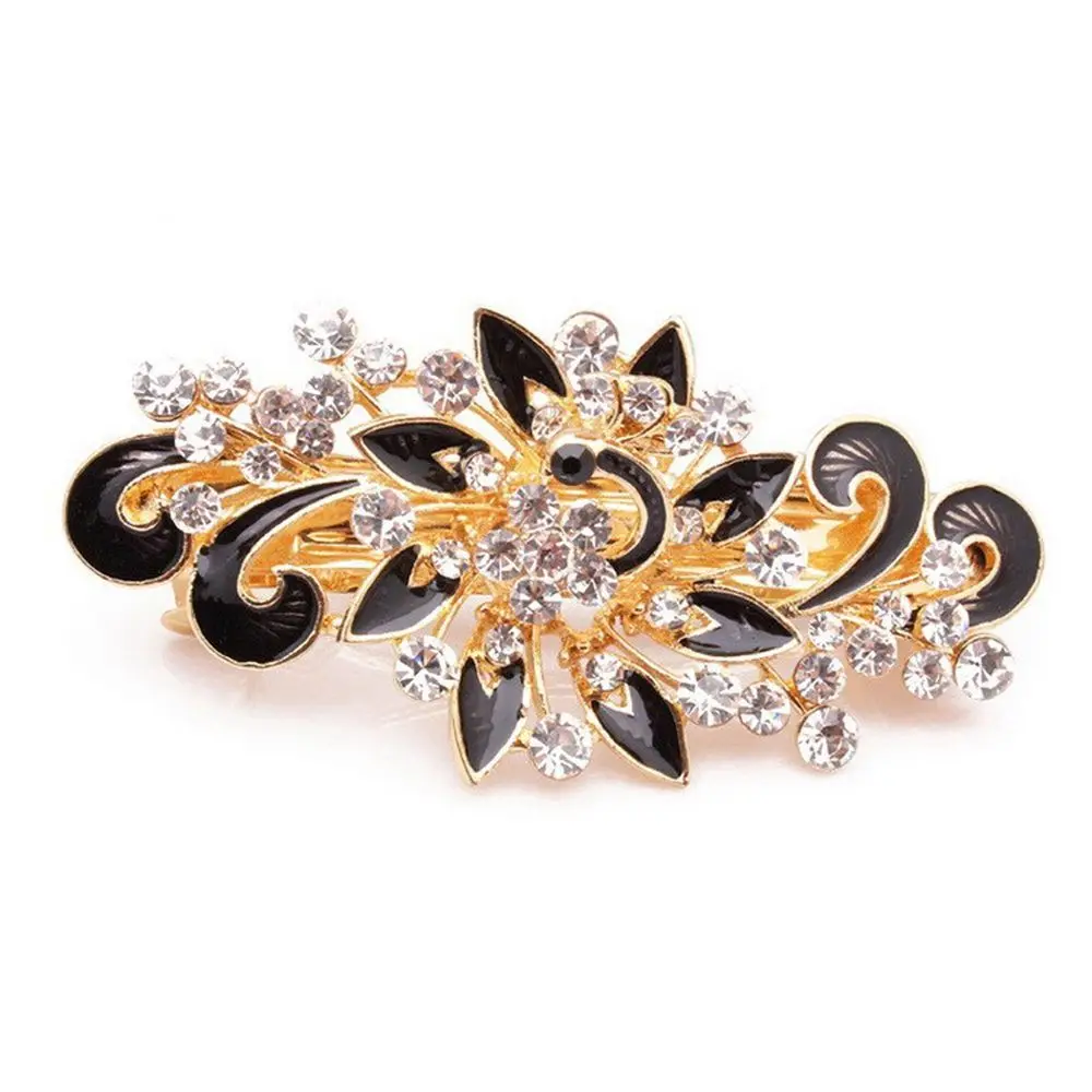 Accessories Women Girl Headwear Fashion Crystal Hair Clip Shinning Rhinestones Jewelry Peacock Hairpin