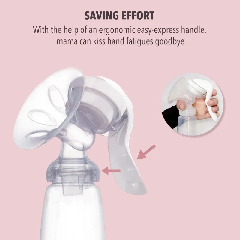 150ml Soft Breastmilk Collector Handsfree Silicone Manual Baby Breast Milk Pump 3 Level Adjustable Pressure for Breastfeeding