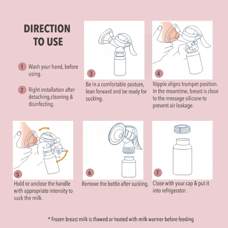 150ml Soft Breastmilk Collector Handsfree Silicone Manual Baby Breast Milk Pump 3 Level Adjustable Pressure for Breastfeeding