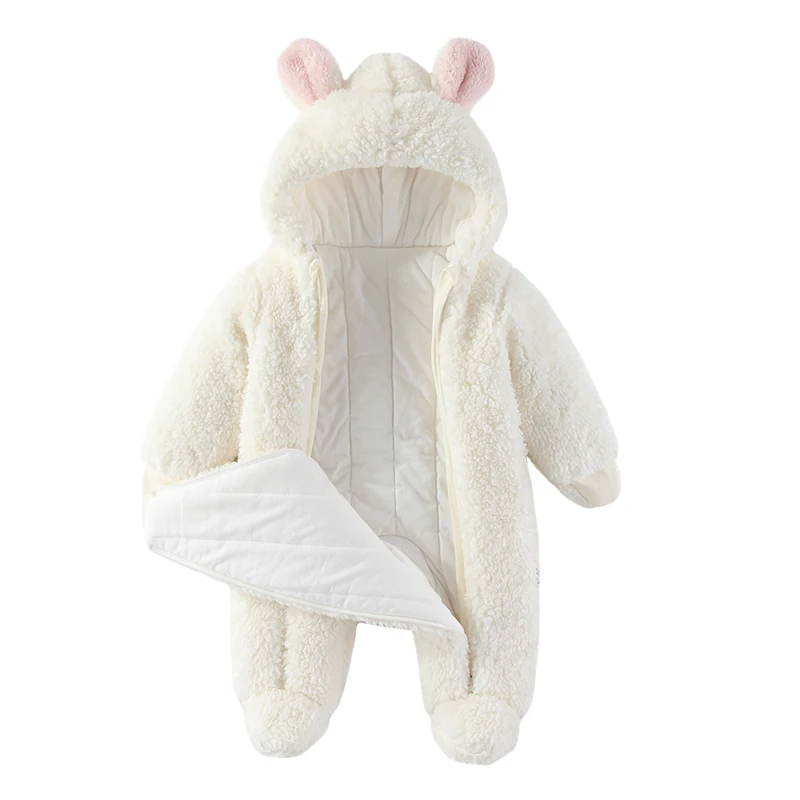 LILIGIRL Winter Newborn Baby Jumpsuit Thicken Baby Girls Romper Cotton Warm Infant Bodysuit Soft  Snow Wear Jacket 0-12 Months