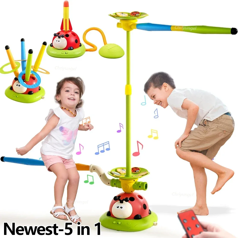 Musical Jump Sports Toys Multifunction Toss Ring Game Toy and Shooting Launcher for Kids Fitness Training Home Outdoor Game