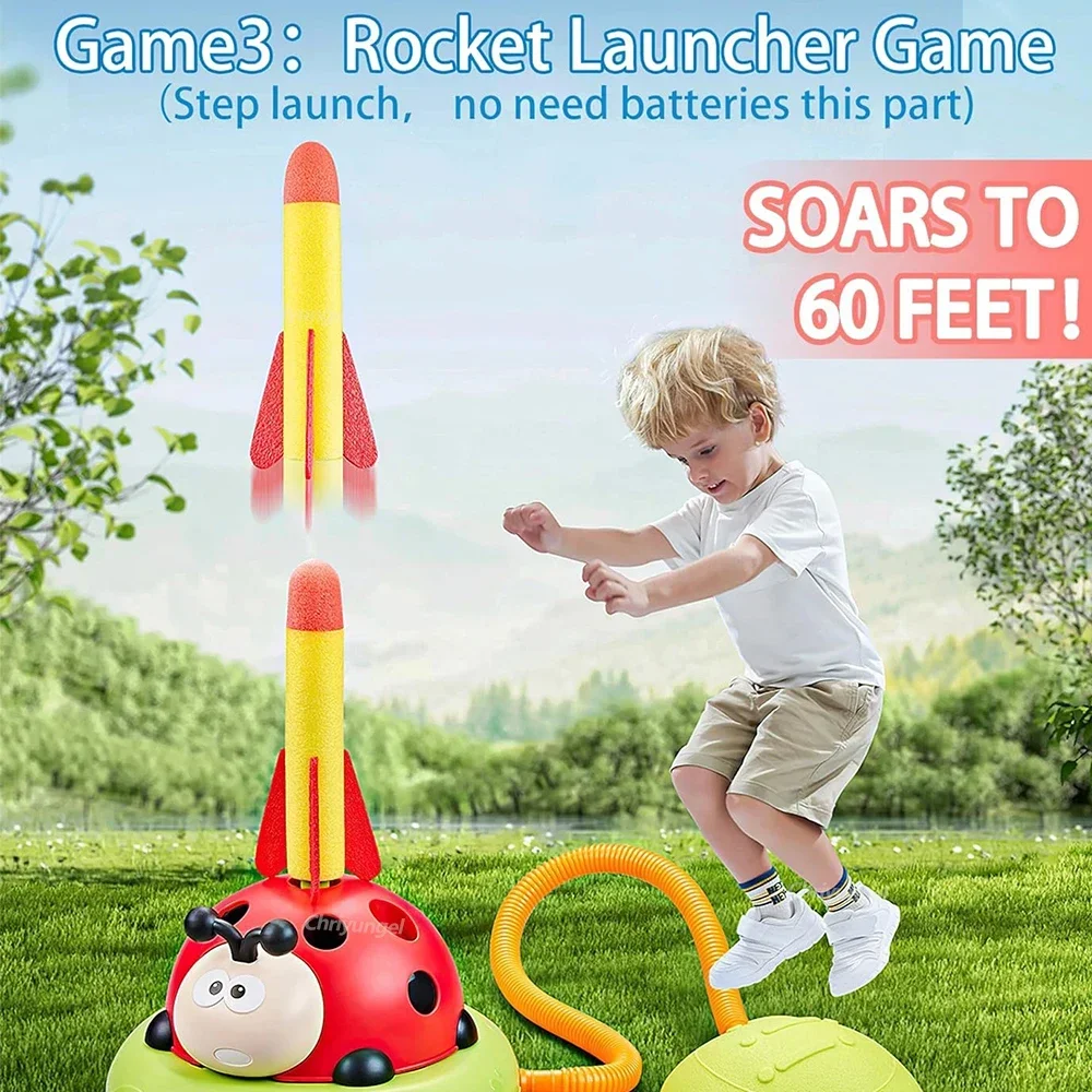 Musical Jump Sports Toys Multifunction Toss Ring Game Toy and Shooting Launcher for Kids Fitness Training Home Outdoor Game