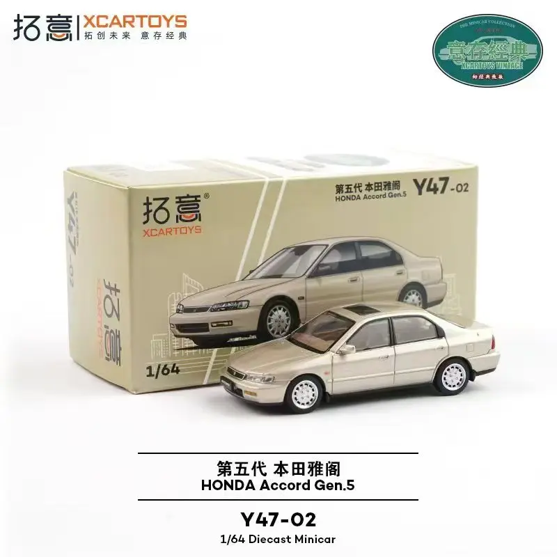 New In Stock Xcartoys 1:64 Honda Accord Gen.5 Gold Alloy Miniature Accord Gen.4 Gen.5 Y70-01 Y47-02 Car Diecast Model Toys Gift