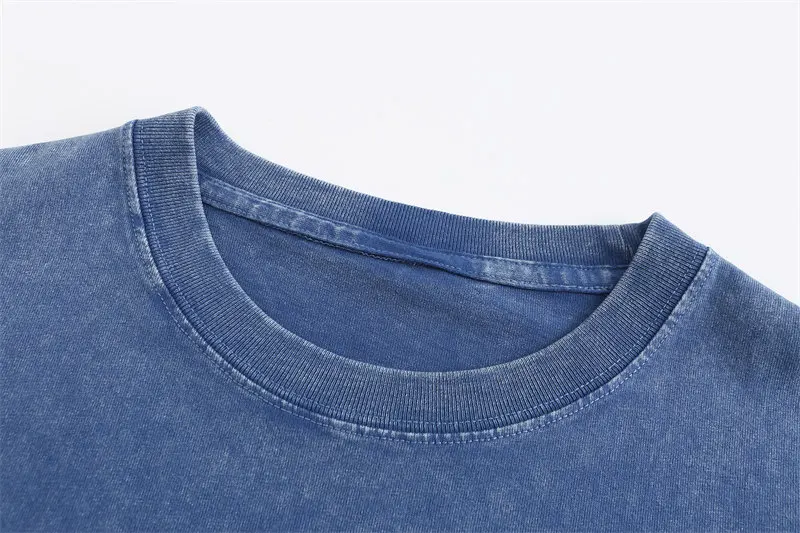 Summer 230g Retro Heavyweight Pure Cotton Round Neck T-shirt Custom Washed Loose Short Sleeved Oversize Men Top