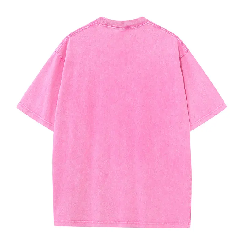 Summer 230g Retro Heavyweight Pure Cotton Round Neck T-shirt Custom Washed Loose Short Sleeved Oversize Men Top