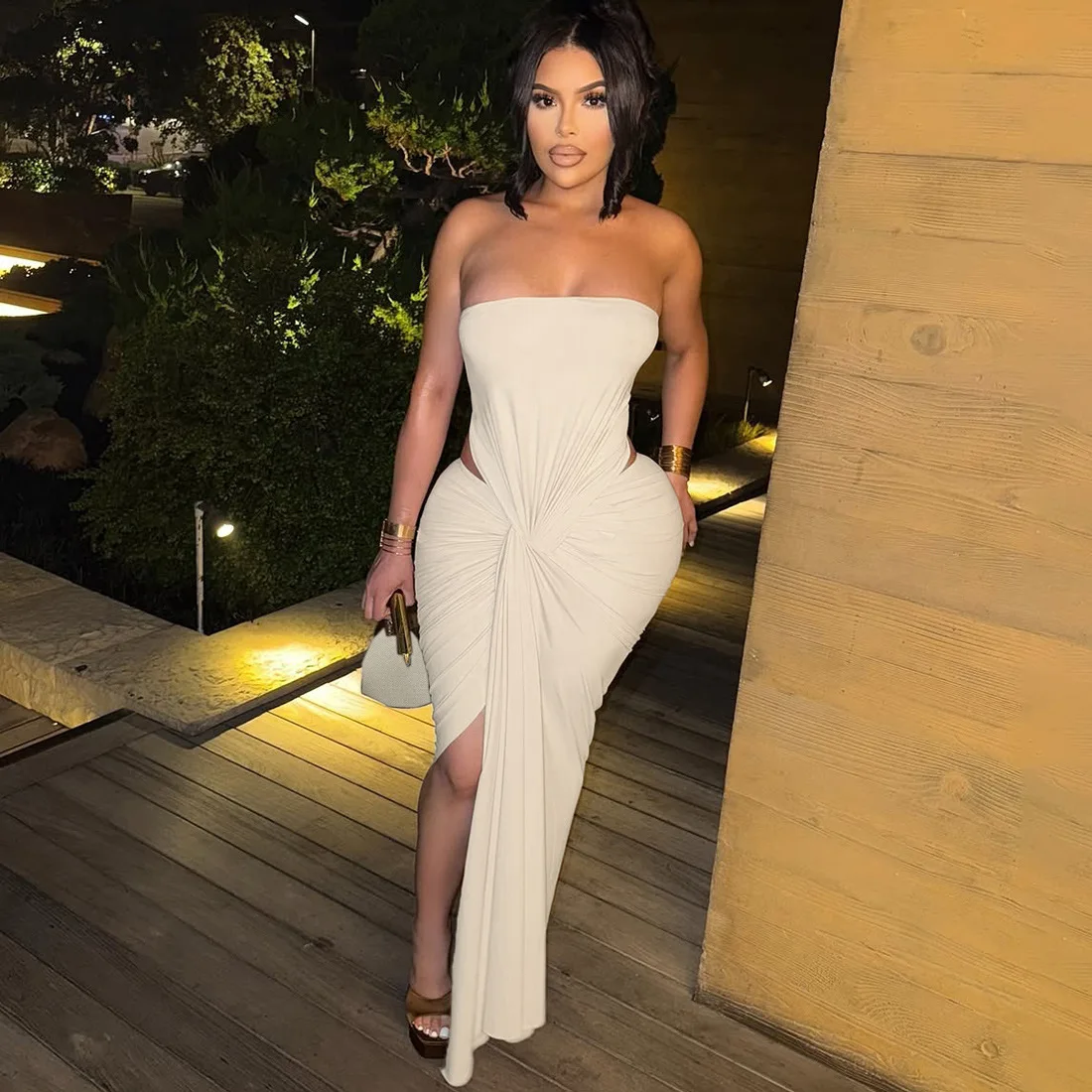 2026 Sexy Dresses For Ladies Evening Dress Vestidos Temperament Slim Irregular Piglet Breast Sleeveless Solid Color Party Prom