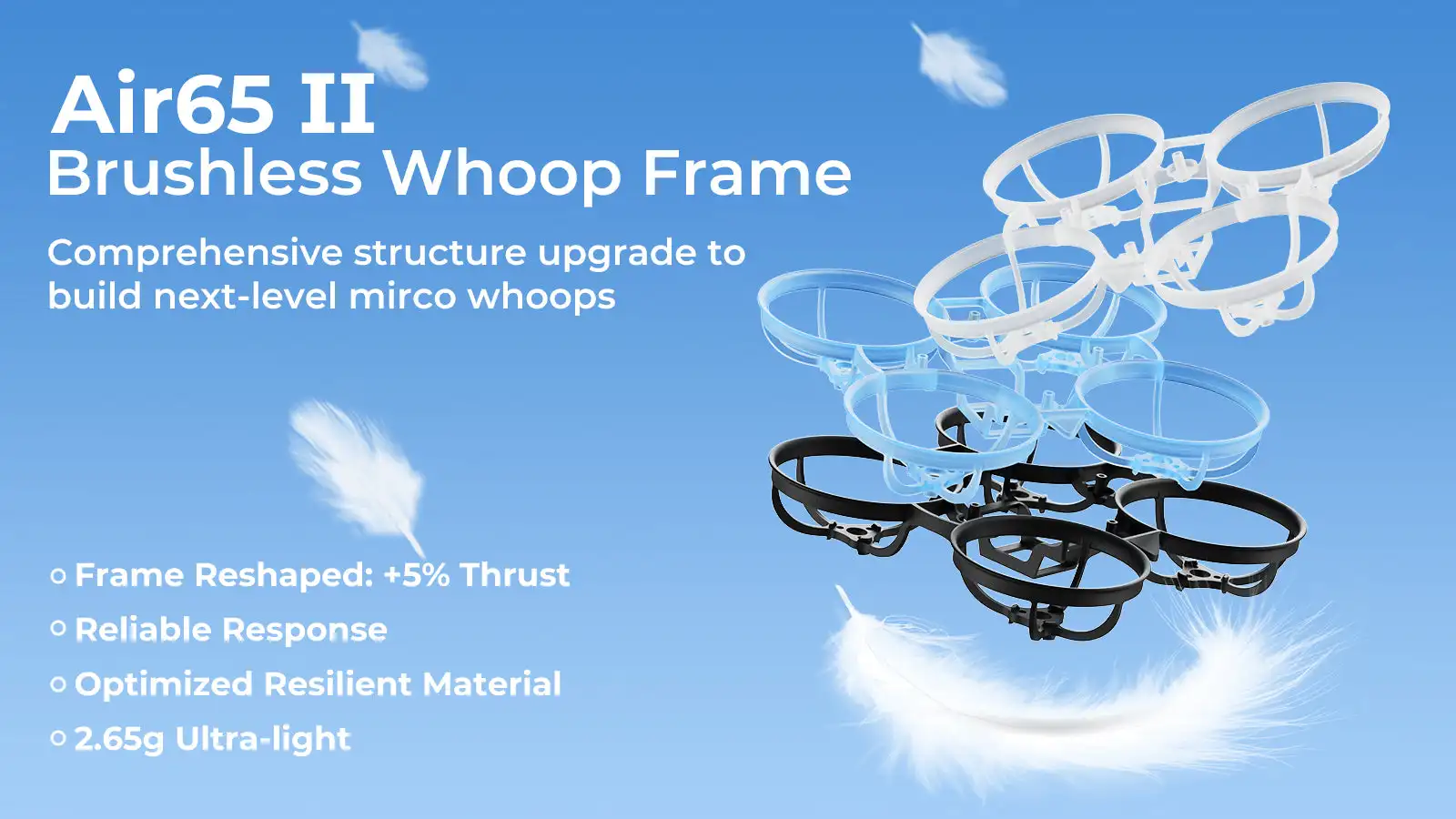 BETAFPV Air65 II Brushless Whoop Frame 2.65g Weight 65mm Wheelbase PP Material