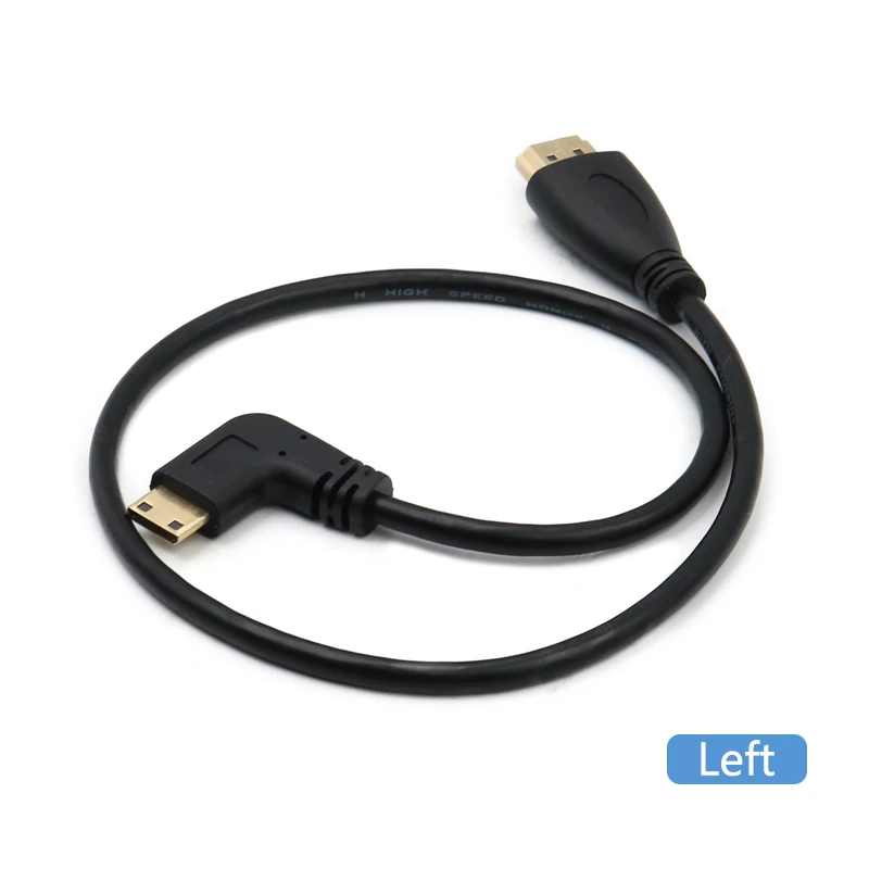 Mini HD to HD Cable 1080P Gold Plated Male to Male Effect Mini HDMI-compatible 90 Degree Left Right Angle Cable Adapter