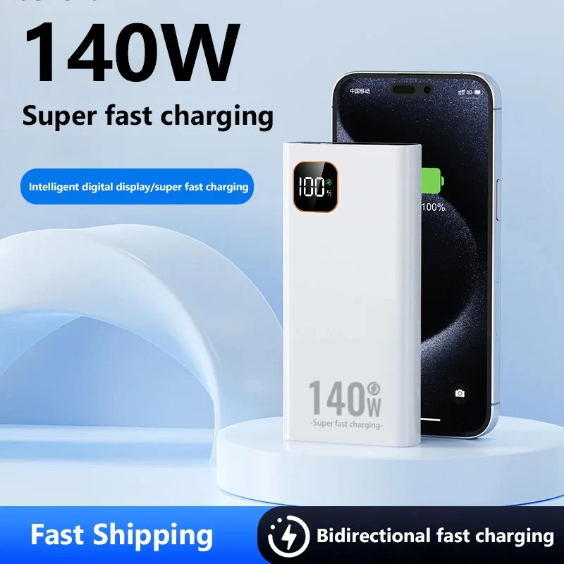 140w Power Bank 500000mah High Capacity Super Fast Charging Pd 20w Ccc Portable Battery Charger For Iphone Samsung Xiaomi 2026