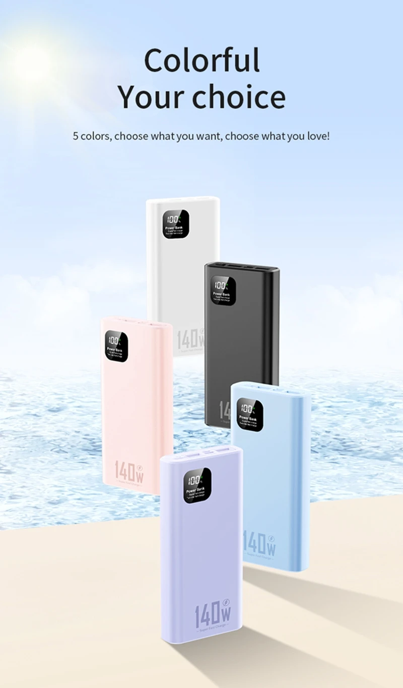 140w Power Bank 500000mah High Capacity Super Fast Charging Pd 20w Ccc Portable Battery Charger For Iphone Samsung Xiaomi 2026