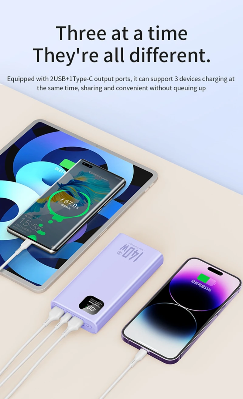 140w Power Bank 500000mah High Capacity Super Fast Charging Pd 20w Ccc Portable Battery Charger For Iphone Samsung Xiaomi 2026