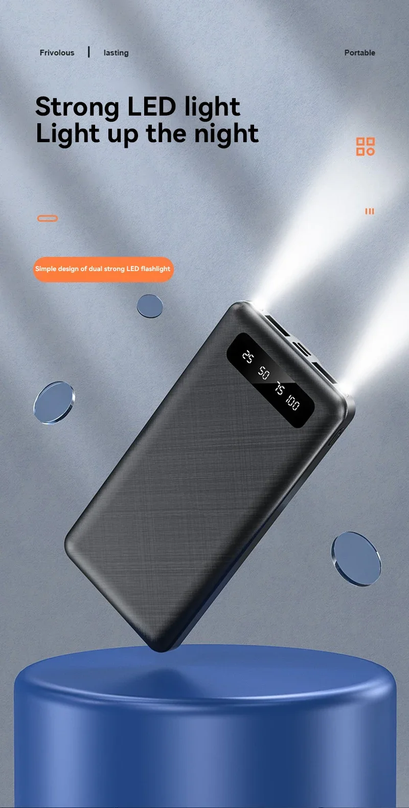 New 200000mAh PowerBank 120W Super Fast Charging High Capacity Portable External Battery With LED Digital Display For IPhone