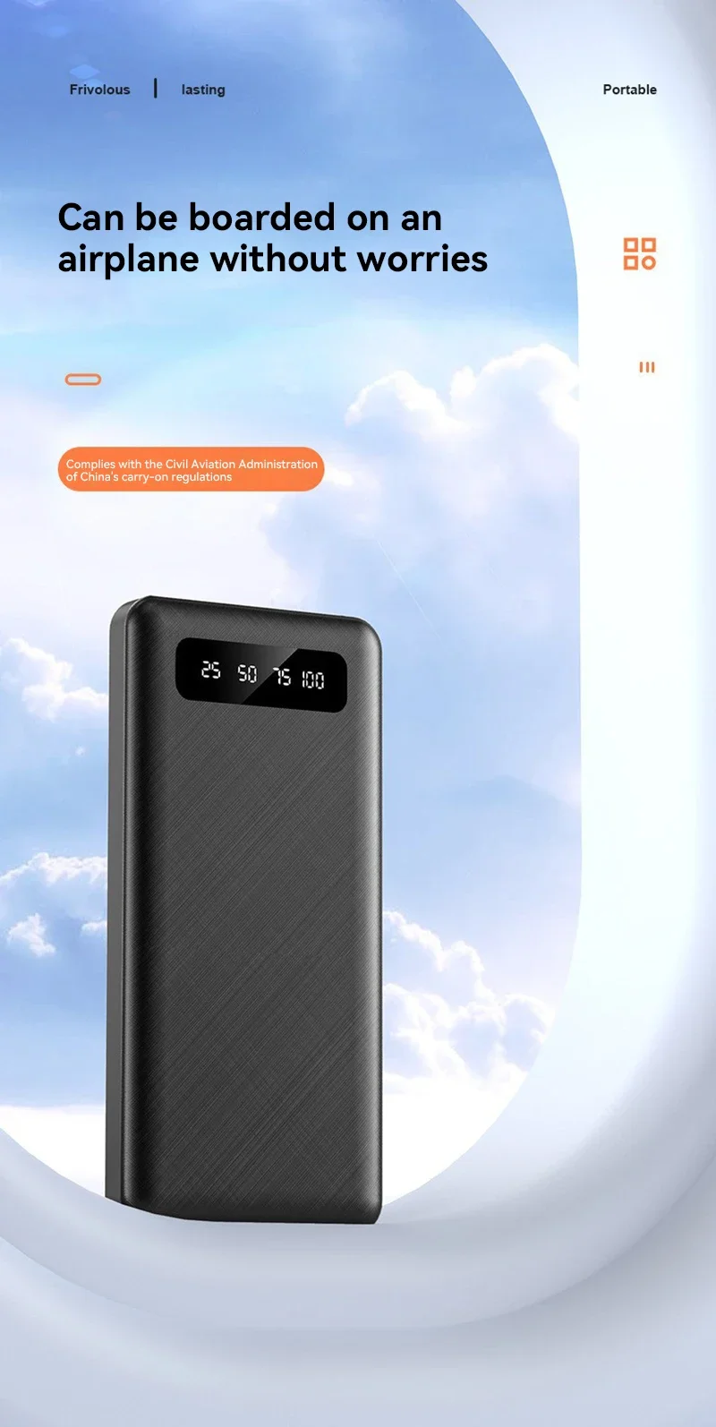 New 200000mAh PowerBank 120W Super Fast Charging High Capacity Portable External Battery With LED Digital Display For IPhone