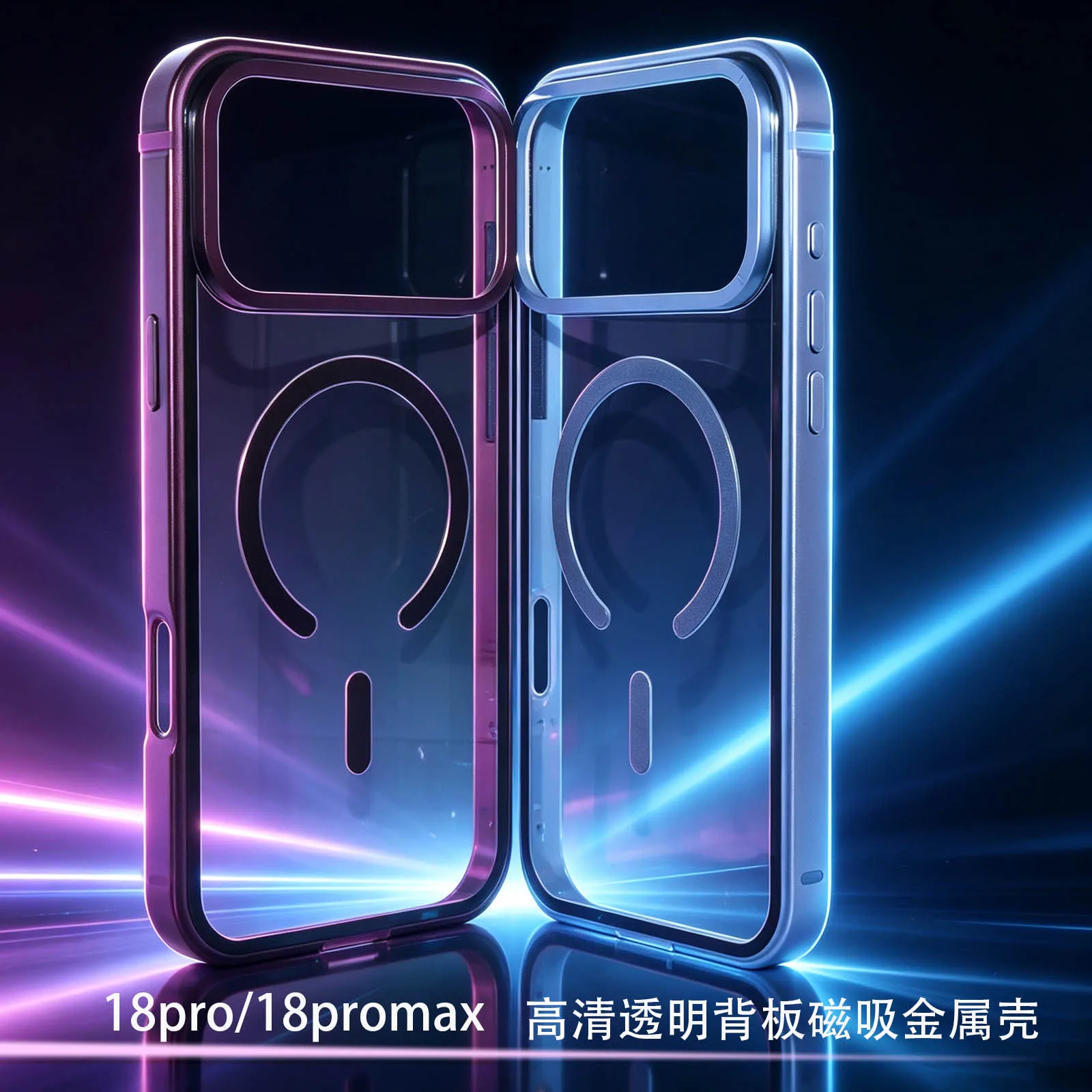 Metal Bumper Camera Ring Clear PC Case For iPhone 18Pro 18 17 Pro Max Alloy Frame Heavy Duty Transparent For Magsafe Back Cover