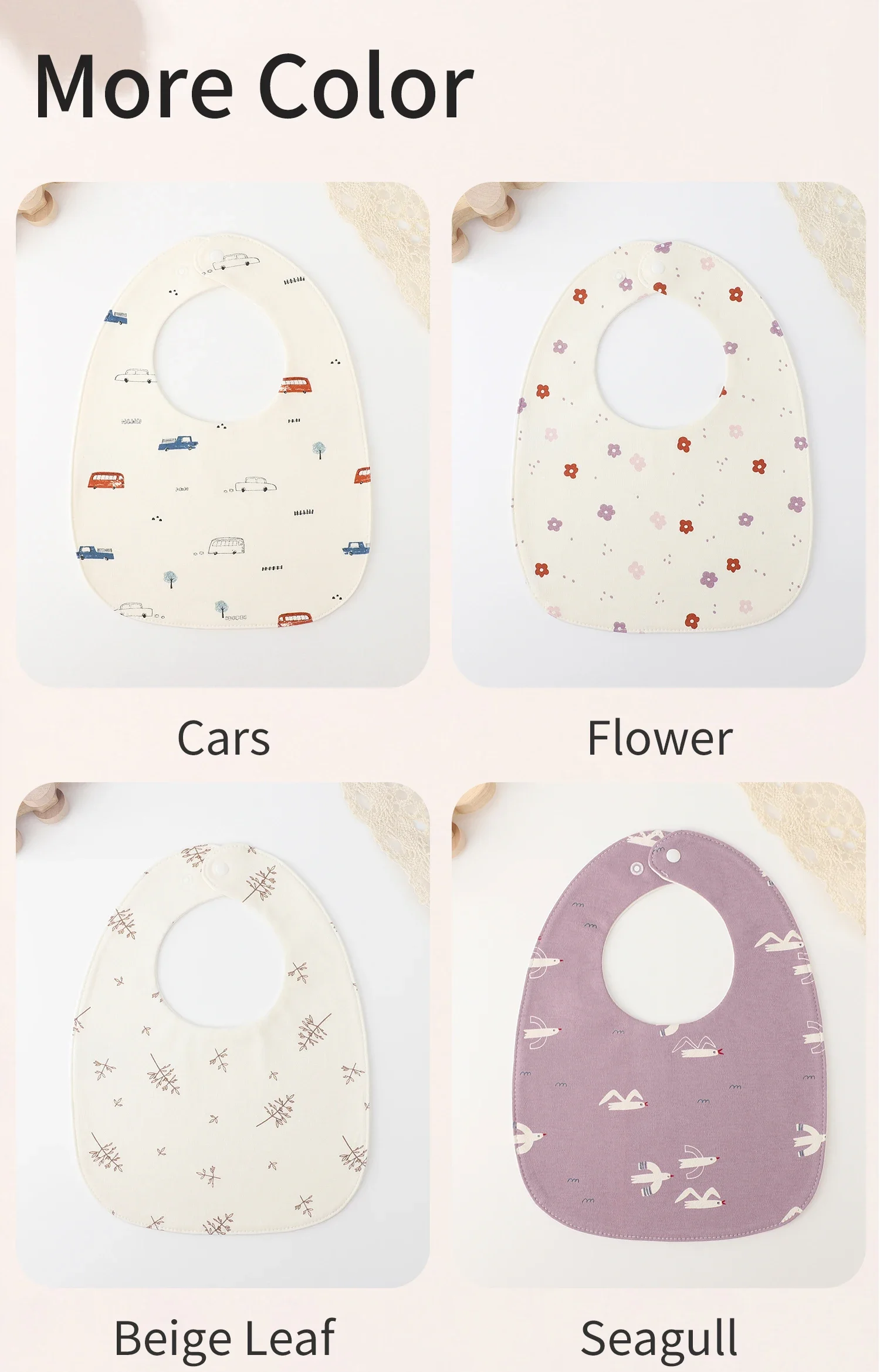 INSULAR Cotton Baby Bibs Reusable Saliva Towel Good Absorption Soft 100% Cotton Gauze Cartoon Print Adjustable Baby Feeding Bibs