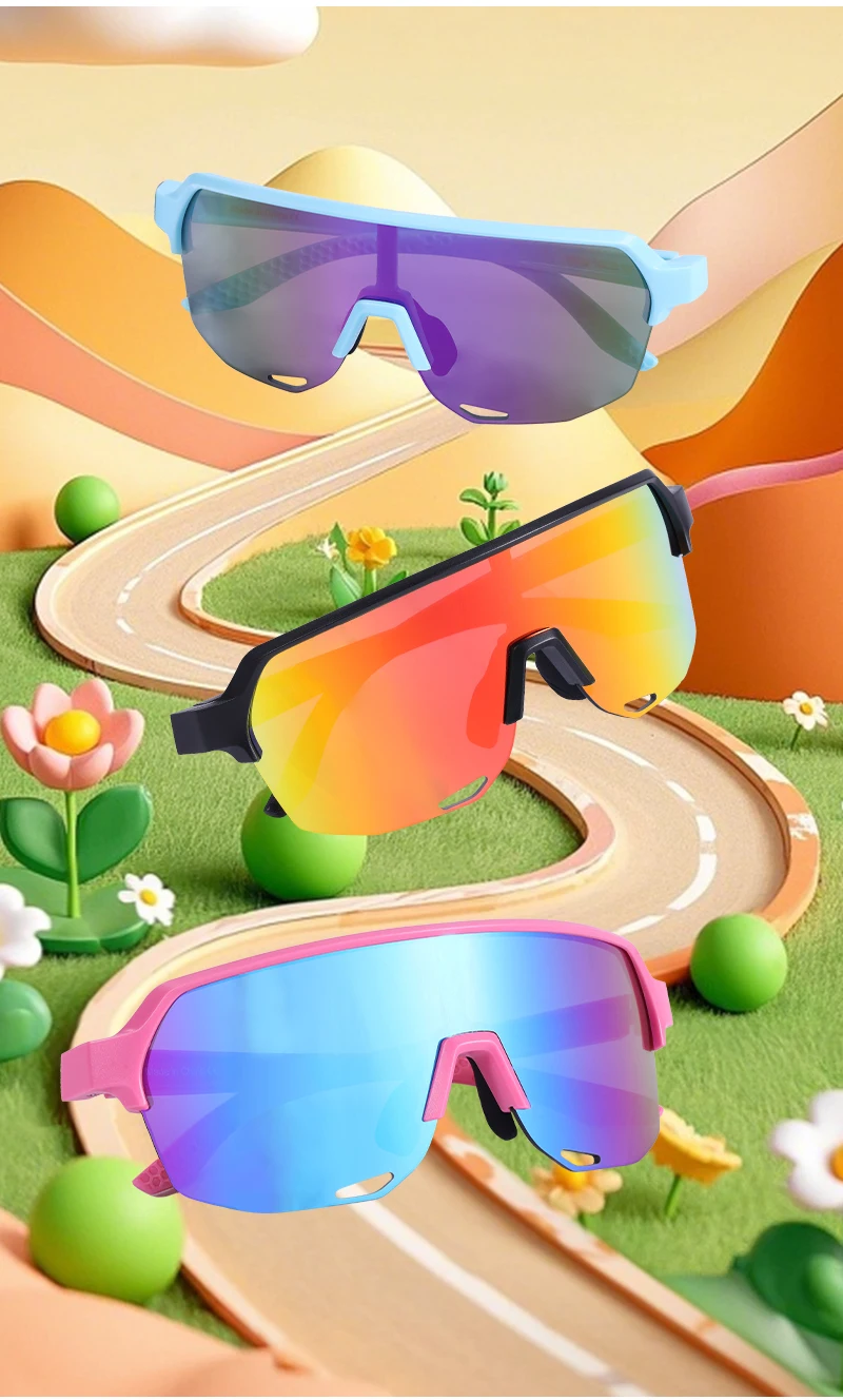 SCVCN Kids Sunglasses Sports Cycling Boys Girls Outdoor Bike Eyewear Child Camping Goggles MTB Fishing Bicycle Glasses UV400