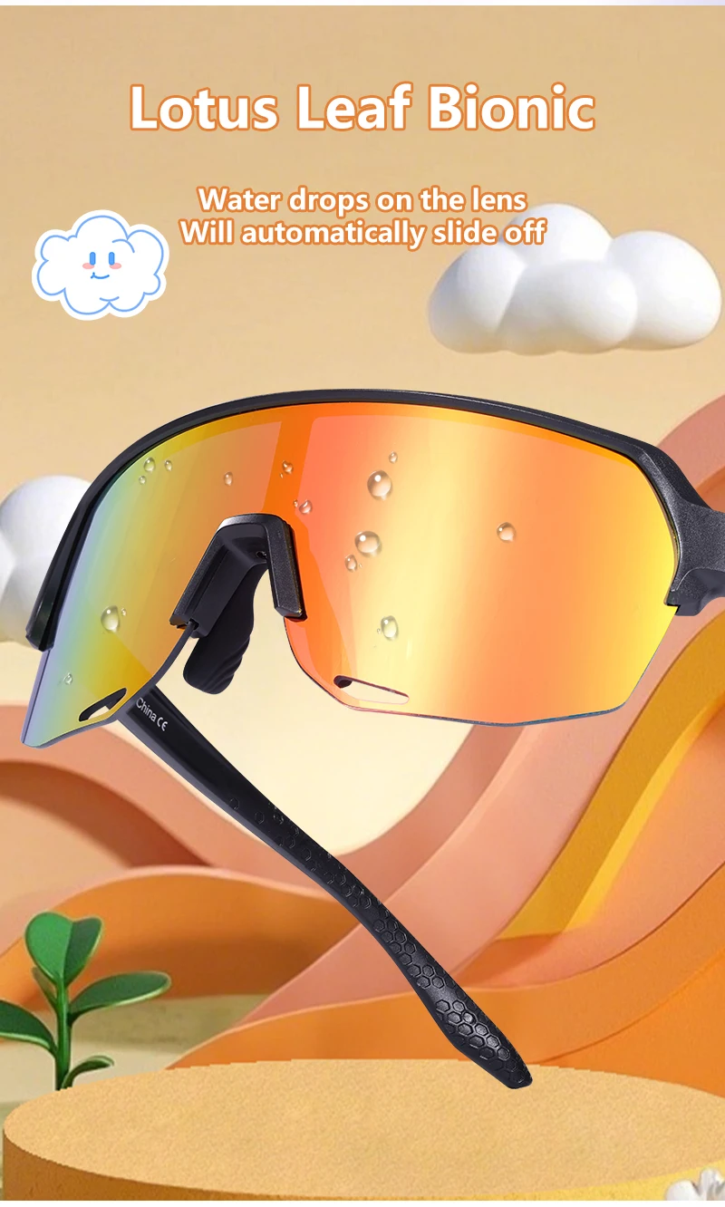 SCVCN Kids Sunglasses Sports Cycling Boys Girls Outdoor Bike Eyewear Child Camping Goggles MTB Fishing Bicycle Glasses UV400
