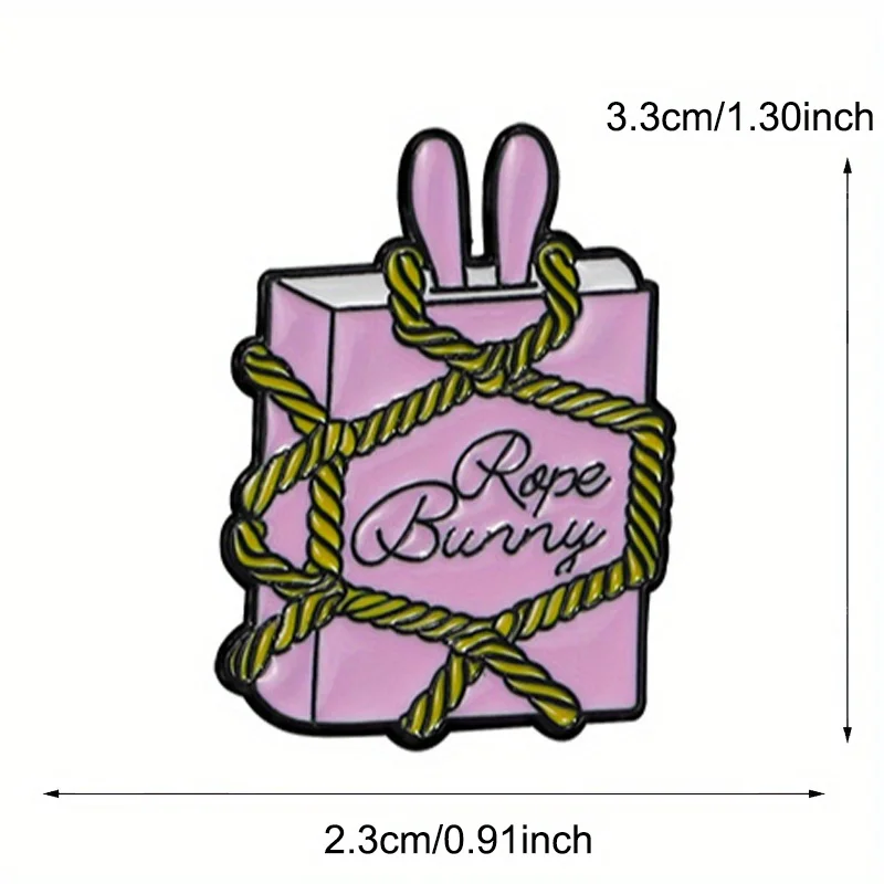Cute "Rope Bunny" Book Brooch Funny Clothing Decoration Badges Accessory Pins Buckles