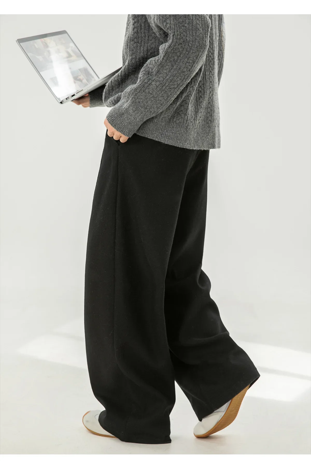 Japanese style New Fashion Men's Solid Color Casual Trendy Simple Baaic Heavy Duty Wide Leg Trousers Male Suit Pants Clothes