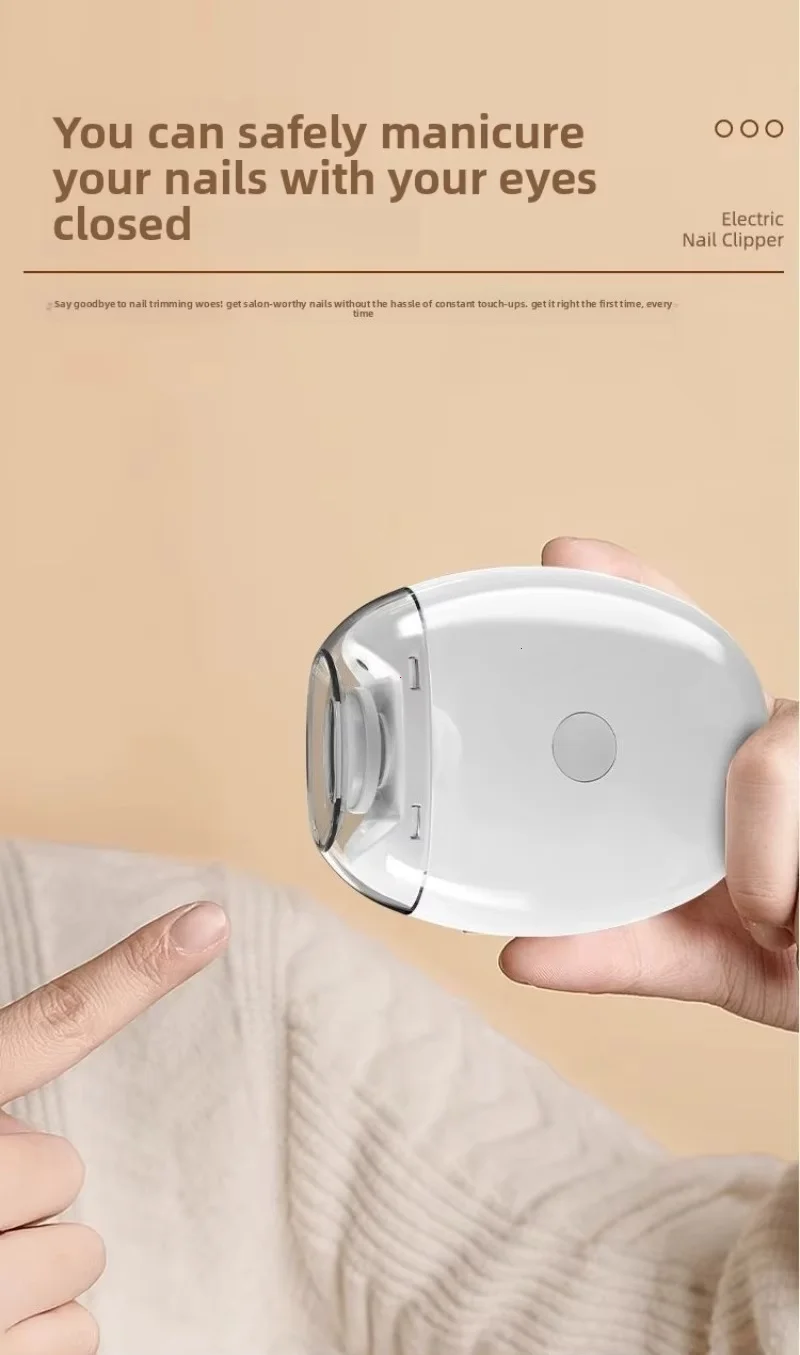 2 IN 1 Electric Nail Clipper Cutter with LED Light Automatic Nail Grinder Trimmer for Baby Mini Manicure Tool Nail Care