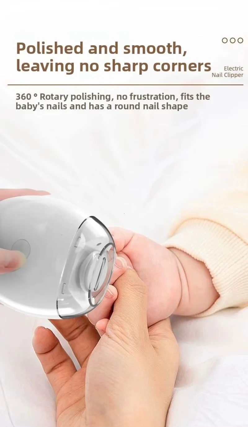 2 IN 1 Electric Nail Clipper Cutter with LED Light Automatic Nail Grinder Trimmer for Baby Mini Manicure Tool Nail Care