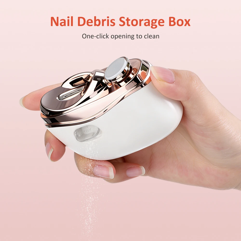 Electric Nail Clipper Cutter With LED Light Automatic Nail Grinder Trimmer For Baby Adult USB Mini Manicure Tools Nail Care