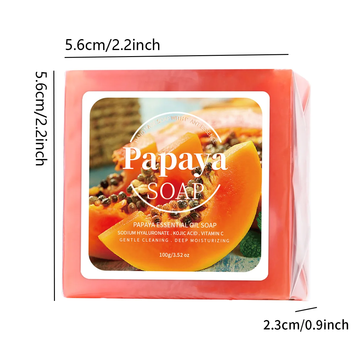 100g B+ Papaya Extract Nourishing Handmade Soap Deep Cleansing Whitening with Coconut Goat Milk Soap