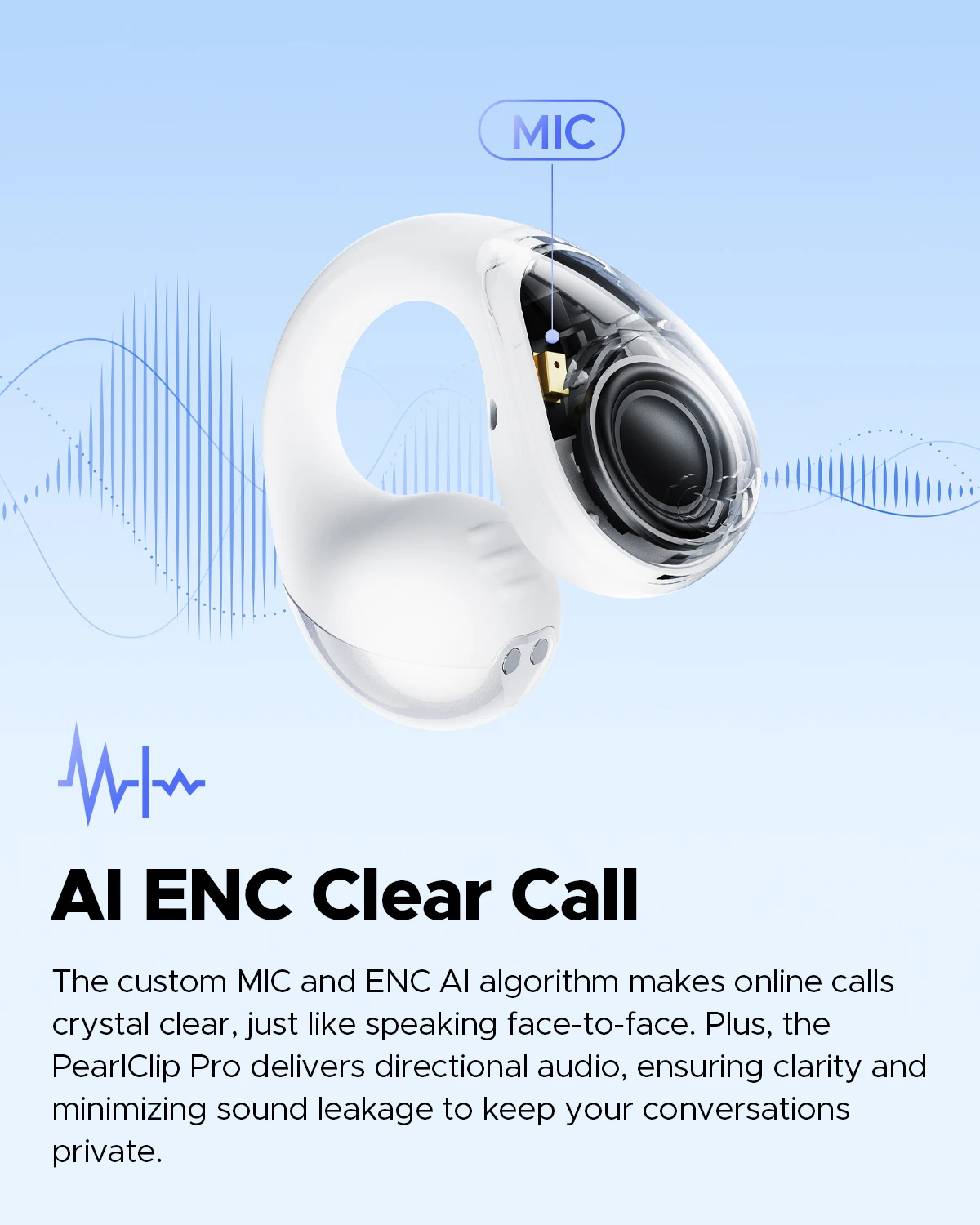 SoundPEATS PearlClip Pro Open Ear Earbuds Wireless Headphones Bluetooth 5.4 Earphones Ultra-Comfort Clip On Ear Buds 24 Hrs Play