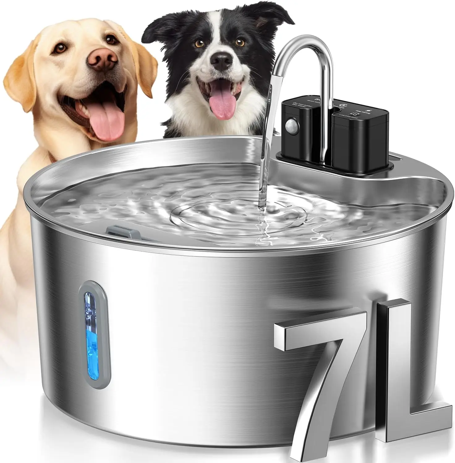 ZYfeeder 7L Large Capacity Charging Induction Cat Water Dispenser, Wireless Induction, Suitable for Indoor Placement at Will