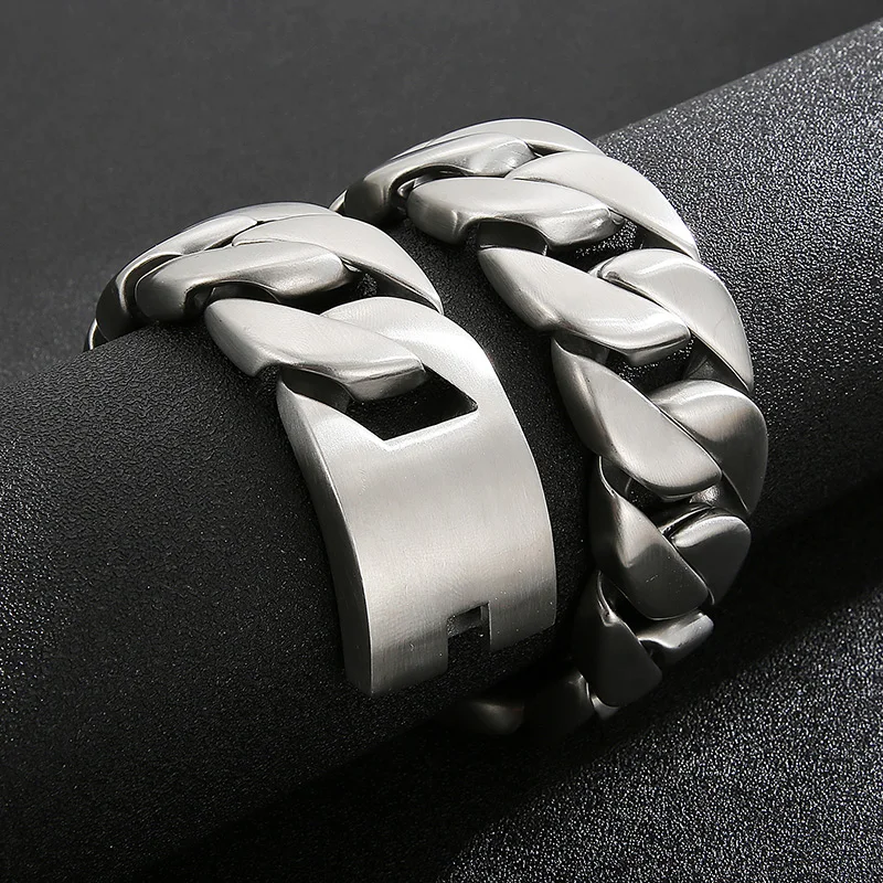 Kalen 20mm/31mm Punk Men's Women's Stainless Steel Necklace Heavy Larger Necklace Curb Cuban Chain Choker Jewelry 40/42cm Length