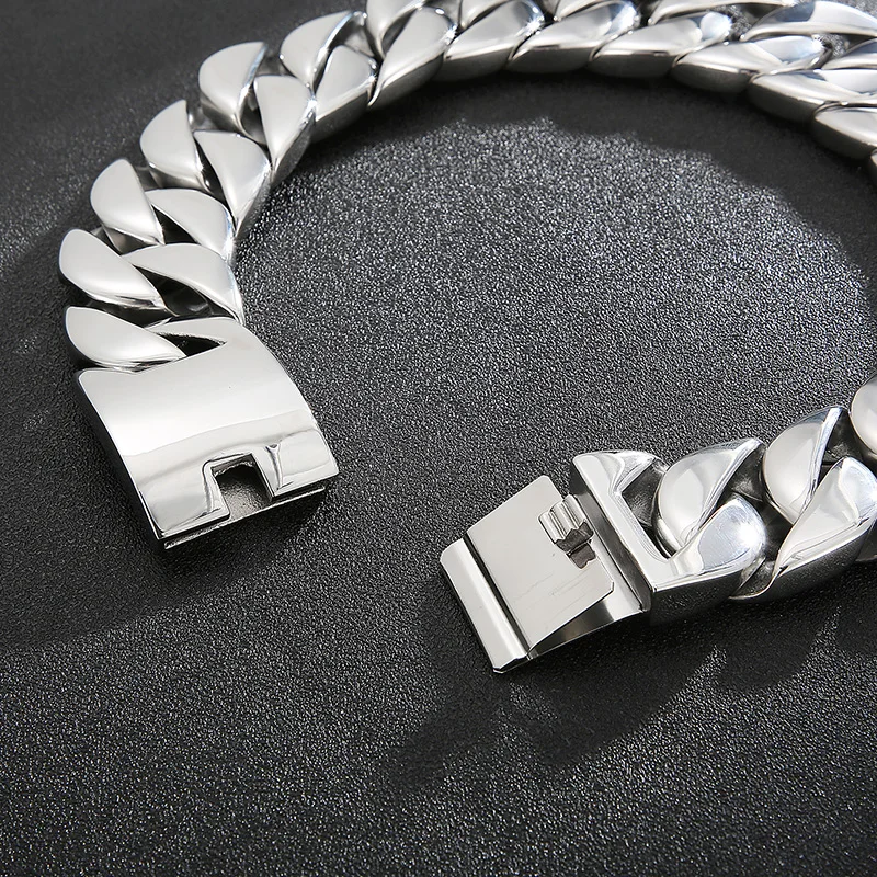 Kalen 20mm/31mm Punk Men's Women's Stainless Steel Necklace Heavy Larger Necklace Curb Cuban Chain Choker Jewelry 40/42cm Length