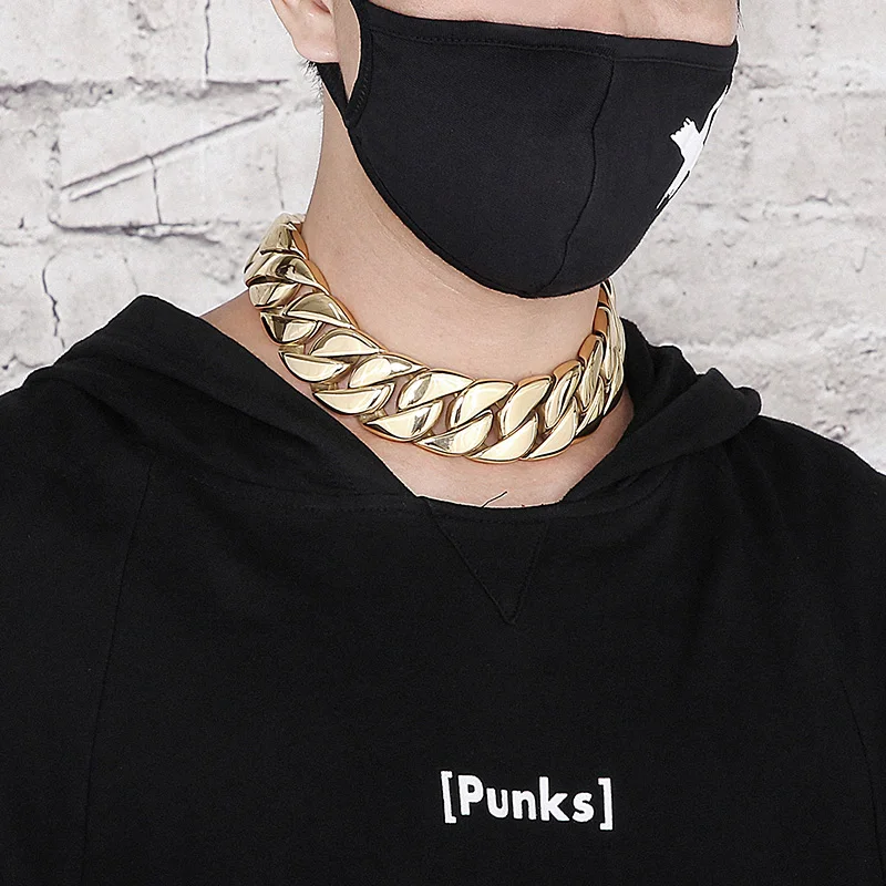 Kalen 20mm/31mm Punk Men's Women's Stainless Steel Necklace Heavy Larger Necklace Curb Cuban Chain Choker Jewelry 40/42cm Length