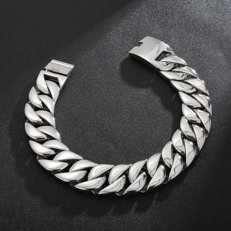 Kalen 20mm/31mm Punk Men's Women's Stainless Steel Necklace Heavy Larger Necklace Curb Cuban Chain Choker Jewelry 40/42cm Length