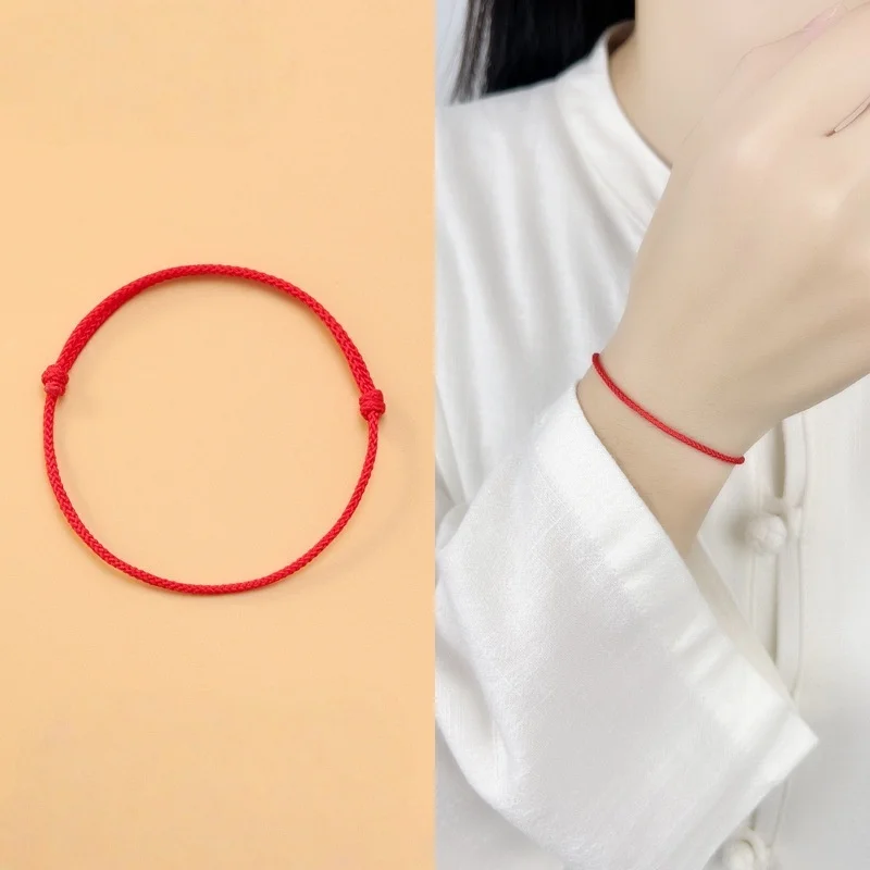 Lucky Red Rope Bracelet Women Men Couple Bangles Lucky Clover Bracelet Adjustable Handmade DIY Friendship Gift