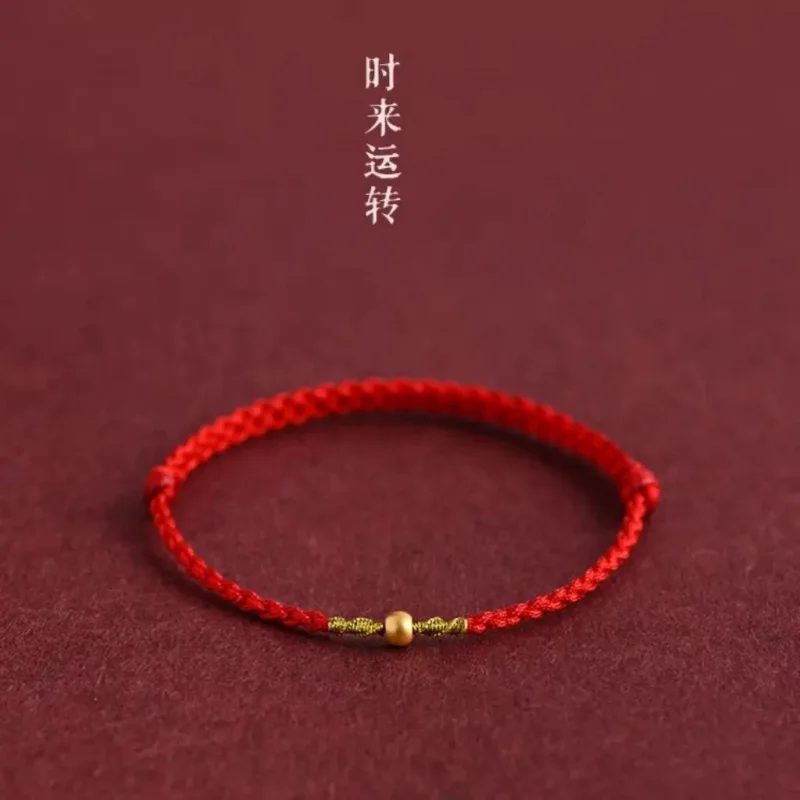 Lucky Red Rope Bracelet Women Men Couple Bangles Lucky Clover Bracelet Adjustable Handmade DIY Friendship Gift
