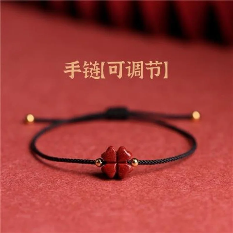Lucky Red Rope Bracelet Women Men Couple Bangles Lucky Clover Bracelet Adjustable Handmade DIY Friendship Gift