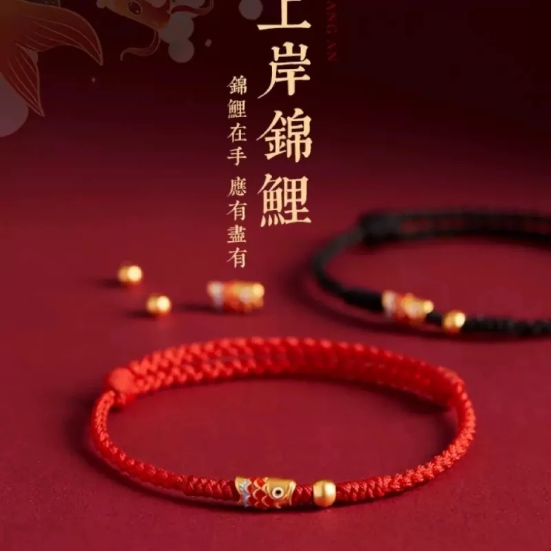Lucky Red Rope Bracelet Women Men Couple Bangles Lucky Clover Bracelet Adjustable Handmade DIY Friendship Gift