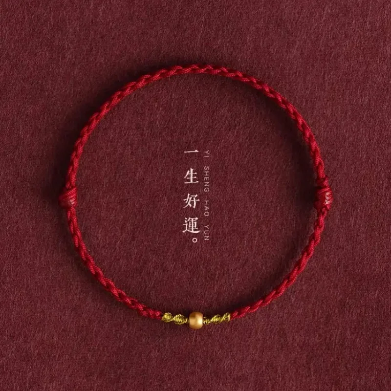 Lucky Red Rope Bracelet Women Men Couple Bangles Lucky Clover Bracelet Adjustable Handmade DIY Friendship Gift