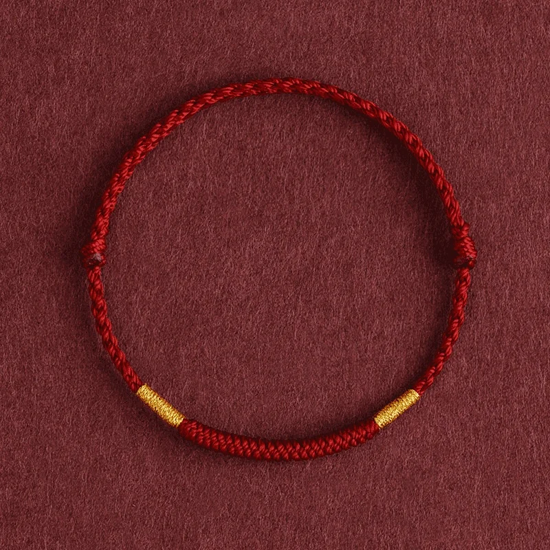 Lucky Red Rope Bracelet Women Men Couple Bangles Lucky Clover Bracelet Adjustable Handmade DIY Friendship Gift