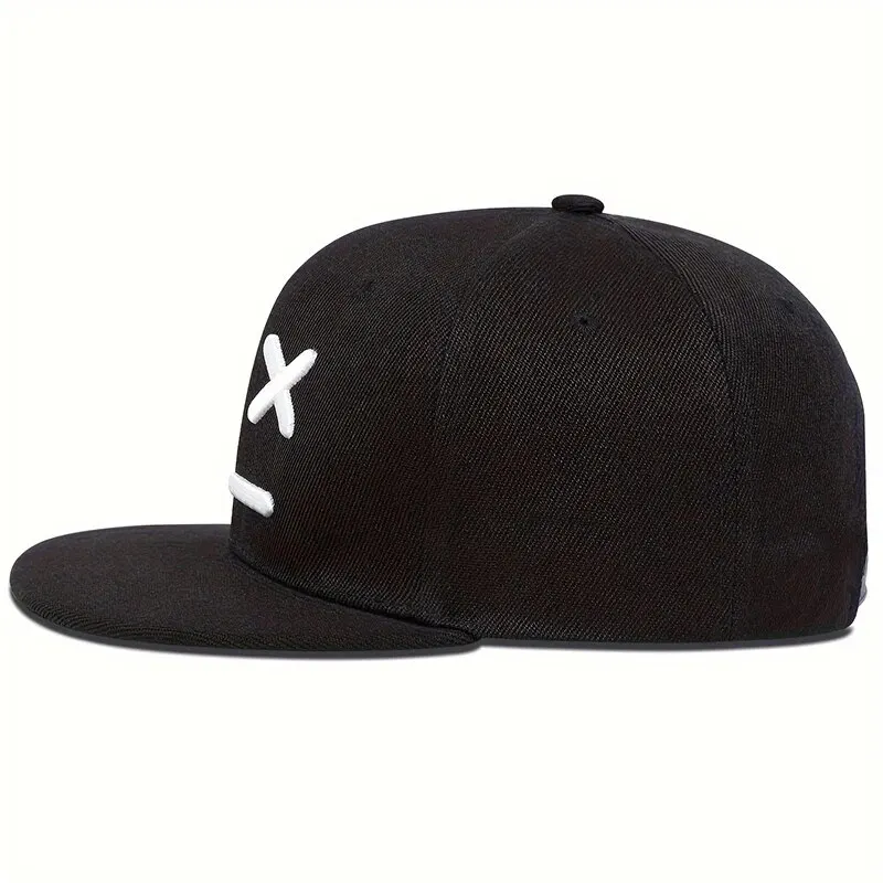 Unisex XX Smiling Face Embroidery Hip-hop Hats Spring Autumn Outdoor Adjustable Casual Baseball Caps Sunscreen Hat
