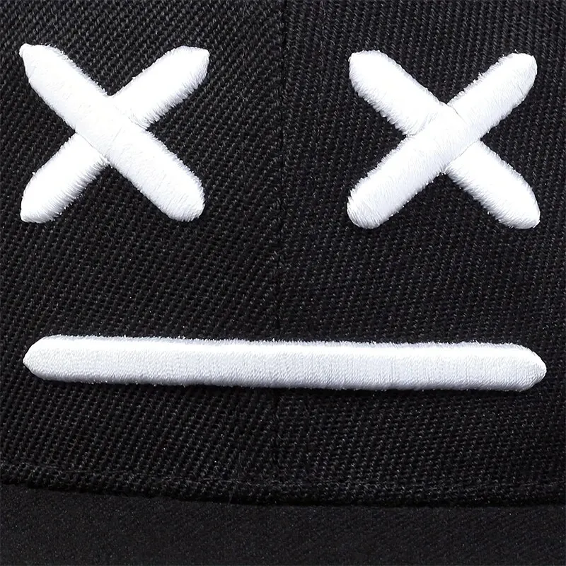Unisex XX Smiling Face Embroidery Hip-hop Hats Spring Autumn Outdoor Adjustable Casual Baseball Caps Sunscreen Hat