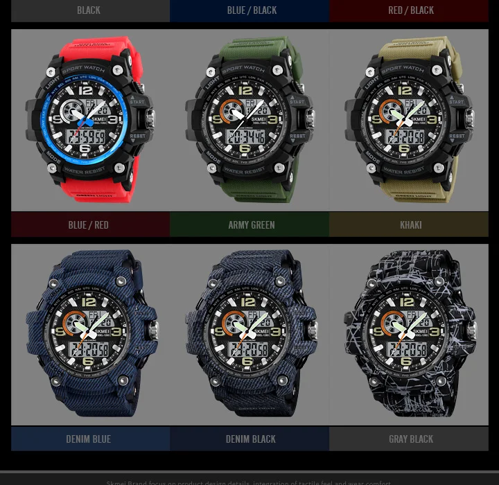SKMEI 1283 Military Digital Quartz Watch for Men Waterproof Sport Mens Electronic Shockproof Wristwatches LED Clock 1637 Reloj