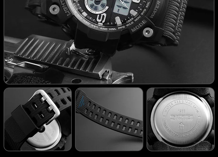 SKMEI 1283 Military Digital Quartz Watch for Men Waterproof Sport Mens Electronic Shockproof Wristwatches LED Clock 1637 Reloj